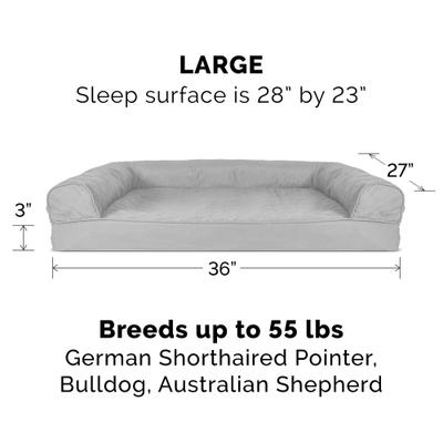 Show full view: FurHaven Quilted Cooling Gel Bolster Cat & Dog Bed with Removable Cover, Silver Gray, Large slide 5 of 10