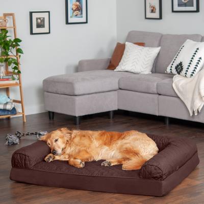 Show full view: FurHaven Quilted Full Support Sofa Dog & Cat Bed, Coffee, Jumbo slide 1 of 10