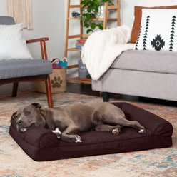 FurHaven Quilted Full Support Sofa Dog & Cat Bed, Coffee, Large