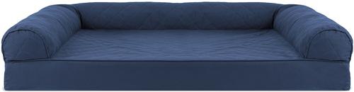 Show full view: FurHaven Quilted Full Support Sofa Dog & Cat Bed, Navy, Jumbo slide 3 of 10