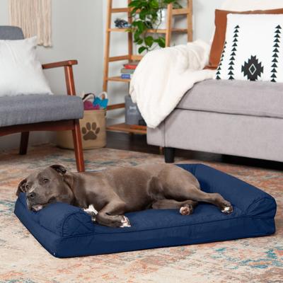 Show full view: FurHaven Quilted Full Support Sofa Dog & Cat Bed, Navy, Large slide 1 of 10