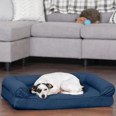 Show full view: FurHaven Quilted Full Support Sofa Dog & Cat Bed, Navy, Medium slide 1 of 11