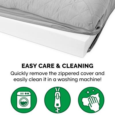 Show full view: FurHaven Quilted Full Support Sofa Dog & Cat Bed, Silver Gray, Jumbo Plus slide 9 of 11