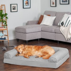 FurHaven Quilted Full Support Sofa Dog & Cat Bed, Silver Gray, Jumbo