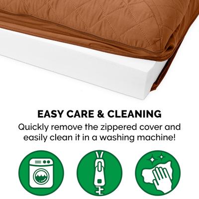 Show full view: FurHaven Quilted Full Support Sofa Dog & Cat Bed, Toasted Brown, Jumbo Plus slide 8 of 10