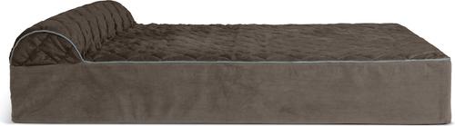 Show full view: FurHaven Quilted Goliath Chaise Bolster Dog Bed with Removable Cover, Espresso, XX-Large slide 3 of 12