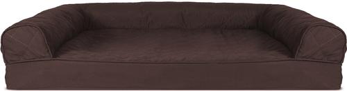 Show full view: FurHaven Quilted Orthopedic Sofa Cat & Dog Bed with Removable Cover, Coffee, Large slide 4 of 12
