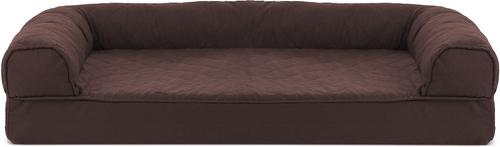 Show full view: FurHaven Quilted Orthopedic Sofa Cat & Dog Bed with Removable Cover, Coffee, Medium slide 3 of 11