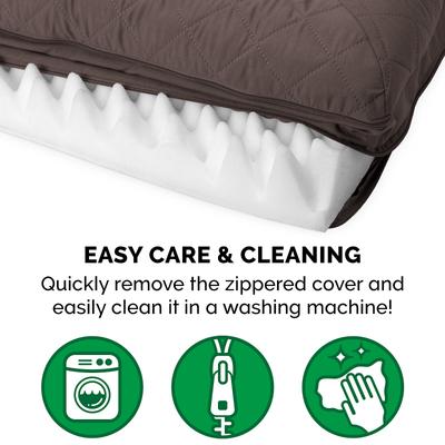 Show full view: FurHaven Quilted Orthopedic Sofa Cat & Dog Bed with Removable Cover, Coffee, Medium slide 8 of 11