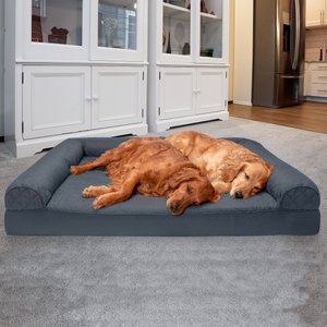 FurHaven Quilted Orthopedic Sofa Cat & Dog Bed with Removable Cover, Iron Gray, Jumbo Plus