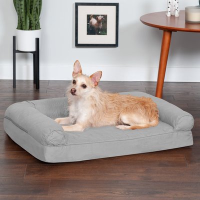FurHaven FurHaven Quilted Orthopedic Sofa Cat & Dog Bed with Removable Cover, Medium, Silver Gray