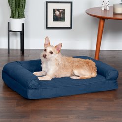FurHaven Quilted Orthopedic Sofa Cat & Dog Bed with Removable Cover, Navy, Medium