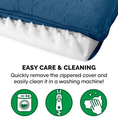 Show full view: FurHaven Quilted Orthopedic Sofa Cat & Dog Bed with Removable Cover, Navy, Medium slide 8 of 11