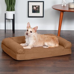 FurHaven Quilted Orthopedic Sofa Cat & Dog Bed with Removable Cover, Warm Brown, Medium