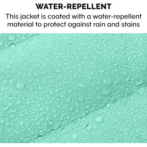 FurHaven Reversible Reflective Puffer Dog Coat, Mint, Medium