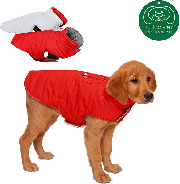 FurHaven Reversible Reflective Puffer Dog Coat