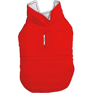 FurHaven Reversible Reflective Puffer Dog Coat, Red, X-Small