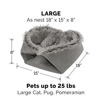 FurHaven Self-Warming Convertible Cuddle Mat Bolster Cat & Dog Bed