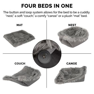 Show full view: FurHaven Self-Warming Convertible Cuddle Mat Bolster Cat & Dog Bed, Large, Gray slide 7 of 11