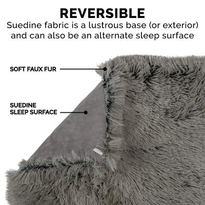 Show full view: FurHaven Self-Warming Convertible Cuddle Mat Bolster Cat & Dog Bed, Large, Gray slide 8 of 11