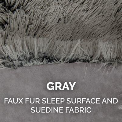 Show full view: FurHaven Self-Warming Convertible Cuddle Mat Bolster Cat & Dog Bed, Large, Gray slide 9 of 11