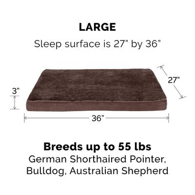 Show full view: FurHaven Snuggle Deluxe Orthopedic Pillow Cat & Dog Bed with Removable Cover, Espresso, Large slide 2 of 11