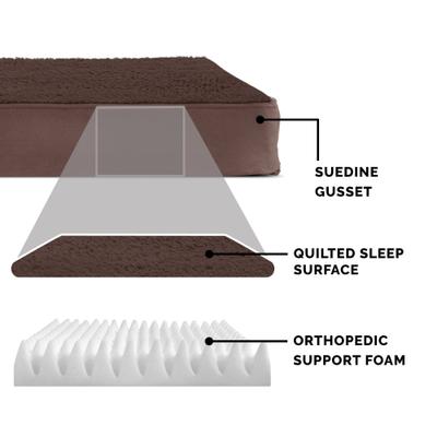 Show full view: FurHaven Snuggle Deluxe Orthopedic Pillow Cat & Dog Bed with Removable Cover, Espresso, Large slide 4 of 11