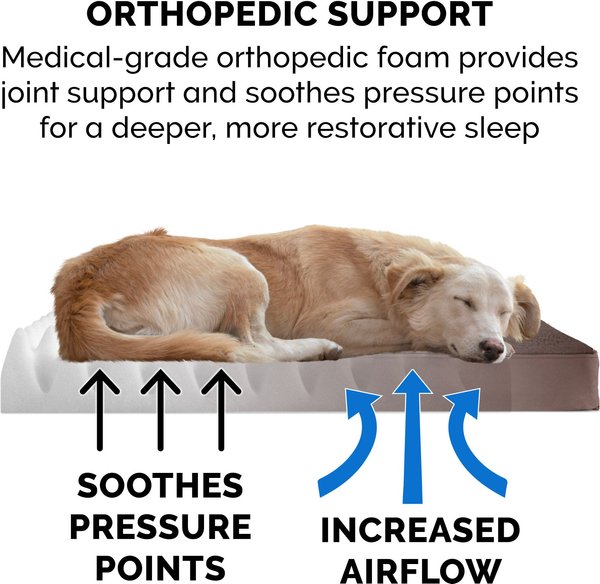 Show full view: FurHaven Snuggle Deluxe Orthopedic Pillow Cat & Dog Bed with Removable Cover, Espresso, Large slide 5 of 11