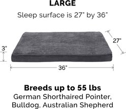 FurHaven Snuggle Deluxe Orthopedic Pillow Cat & Dog Bed with Removable Cover, Gray, Large slide 2 of 9