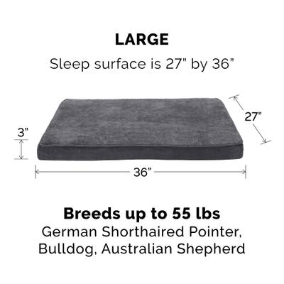 Show full view: FurHaven Snuggle Deluxe Orthopedic Pillow Cat & Dog Bed with Removable Cover, Gray, Large slide 3 of 12