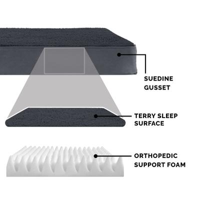 Show full view: FurHaven Snuggle Deluxe Orthopedic Pillow Cat & Dog Bed with Removable Cover, Gray, Large slide 6 of 12