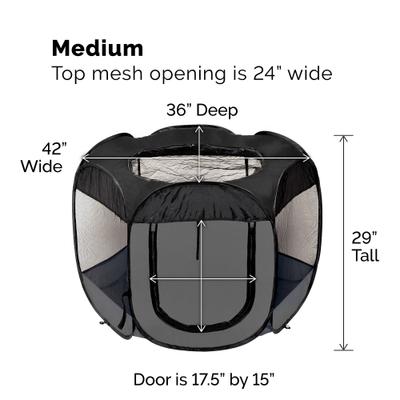 Show full view: FurHaven Soft-Sided Dog & Cat Playpen, Gray, Medium slide 3 of 10