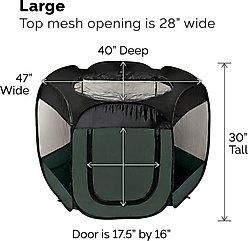 FurHaven Soft-Sided Dog & Cat Playpen, Hunter Green, Large slide 2 of 8