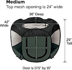 FurHaven Soft-Sided Dog & Cat Playpen, Hunter Green, Medium slide 2 of 8