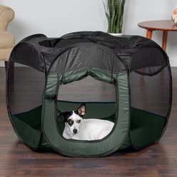 FurHaven Soft-Sided Dog & Cat Playpen, Hunter Green, Medium