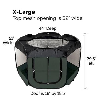 Show full view: FurHaven Soft-Sided Dog & Cat Playpen, Hunter Green, X-Large slide 2 of 9