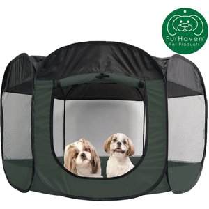 FurHaven Soft-Sided Dog & Cat Playpen, Hunter Green, X-Large