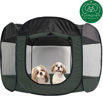 Show full view: FurHaven Soft-Sided Dog & Cat Playpen, Hunter Green, X-Large slide 4 of 9