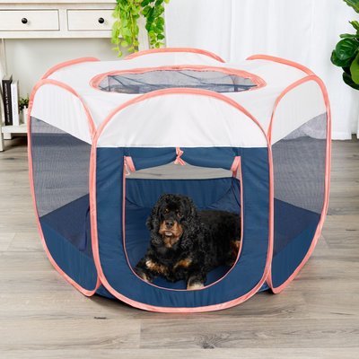 FurHaven FurHaven Soft-Sided Dog & Cat Playpen, Navy, Medium