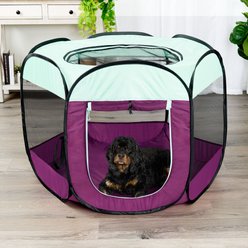 FurHaven Soft-Sided Dog & Cat Playpen, Purple, Medium slide 1 of 9