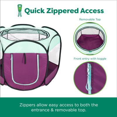 Show full view: FurHaven Soft-Sided Dog & Cat Playpen, Purple, Medium slide 8 of 10