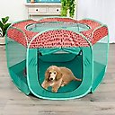 FurHaven Soft-Sided Dog & Cat Playpen, Red & Green, X-Large