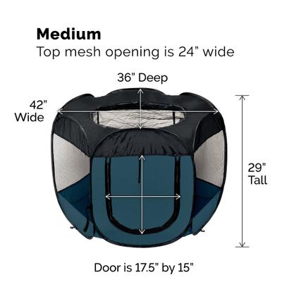 Show full view: FurHaven Soft-Sided Dog & Cat Playpen, Sailor Blue, Medium slide 2 of 9