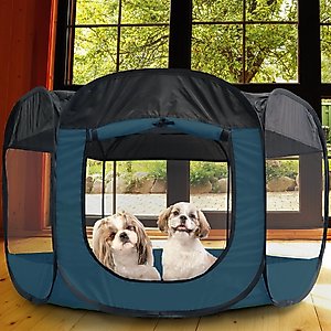 FurHaven Soft-Sided Dog & Cat Playpen, Sailor Blue, X-Large