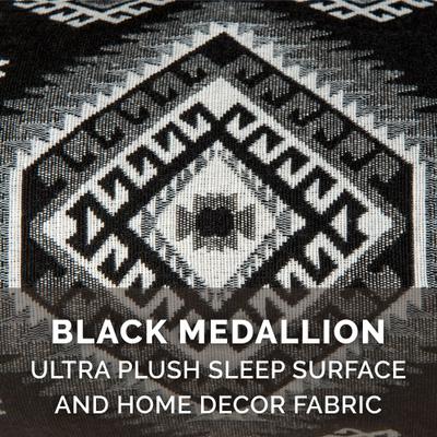 Show full view: FurHaven Southwest Kilim Cat & Dog Bed, Black Medallion, Large, Orthopedic Foam slide 9 of 10