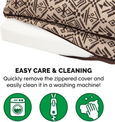 Show full view: FurHaven Southwest Kilim Cat & Dog Bed, Desert Brown, Jumbo Plus, Orthopedic Foam slide 6 of 9