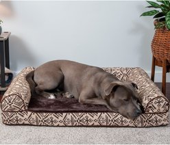 FurHaven Southwest Kilim Cat & Dog Bed, Desert Brown, Large, Orthopedic Foam