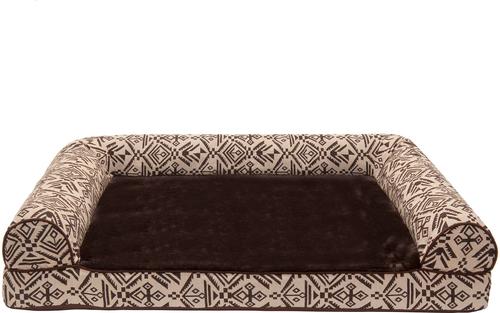 Show full view: FurHaven Southwest Kilim Cat & Dog Bed, Desert Brown, Large, Orthopedic Foam slide 4 of 11