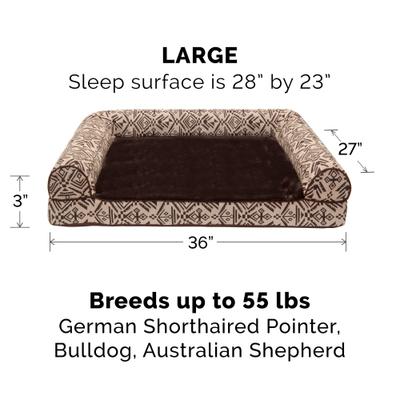 Show full view: FurHaven Southwest Kilim Cat & Dog Bed, Desert Brown, Large, Orthopedic Foam slide 6 of 11