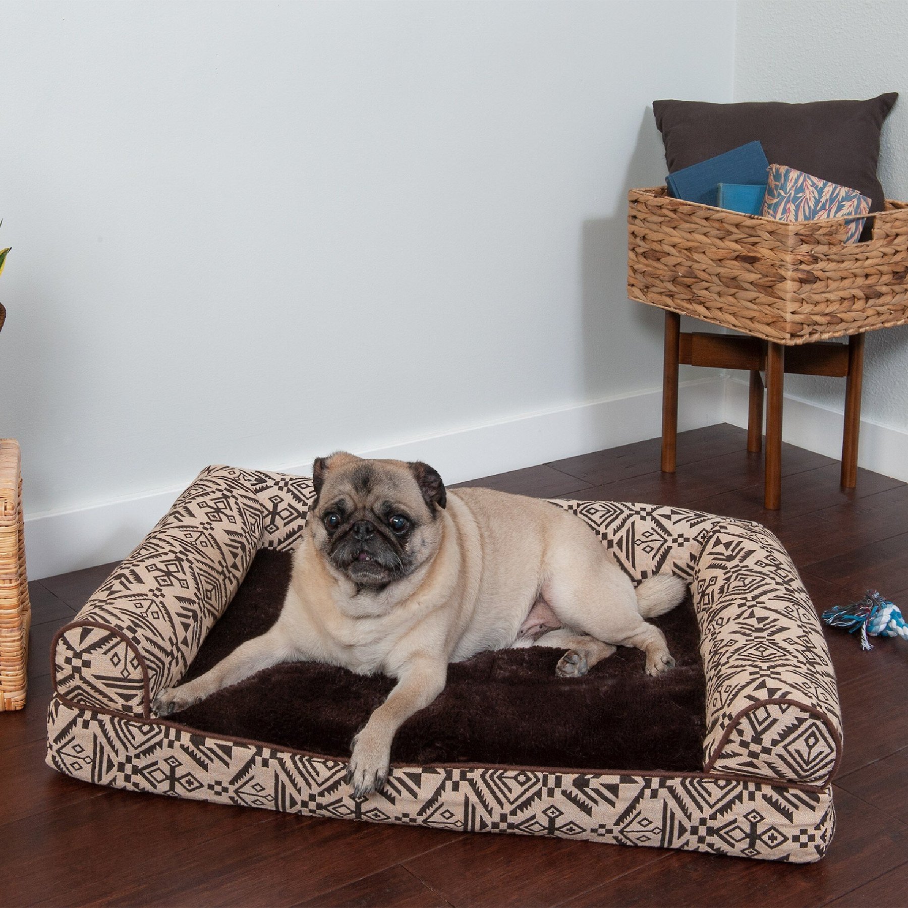FurHaven Southwest Kilim Cat & Dog Bed, Desert Brown, Medium, Orthopedic Foam